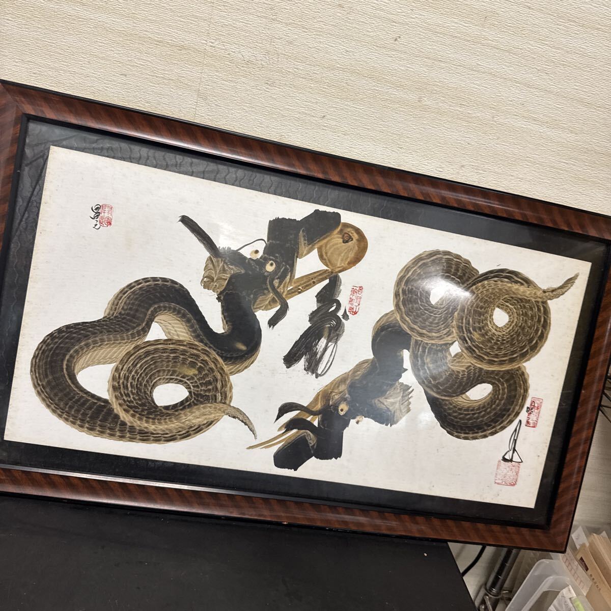希少 ビンテージ 水墨画 龍 ドラゴン 龍 直筆サイン 肉筆 当時物 作者不明 2025年最新】Yahoo!オークション -水墨画 龍(美術品)の中古品