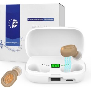 集音器 高齢者 しゅうおんき 耳穴型 4段階音量調整 簡単操作 自動電源ON/OFF 両耳対応 最大20-30時間連続使用 1200mahの大容量充電ケース