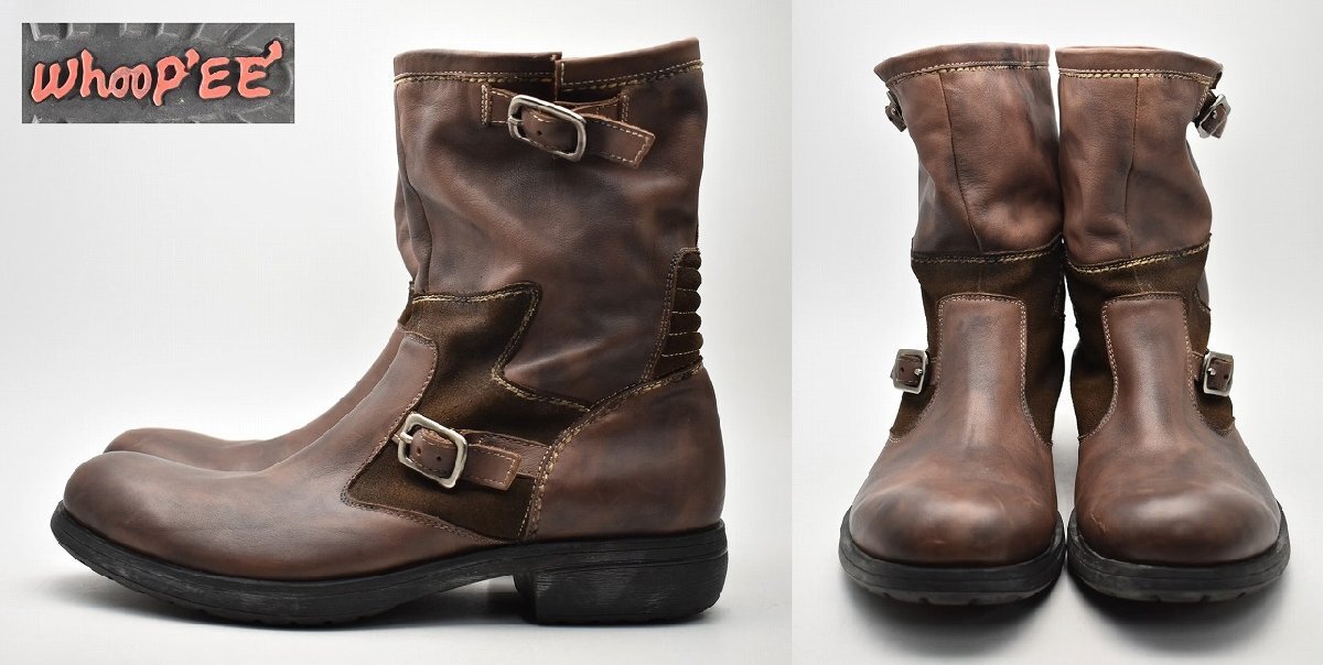 whoop' de doo スウェード　エンジニアブーツ ブラック　本革　箱付 whoop´ de doo スウェード エンジニアブーツ ブラック 本革 箱付