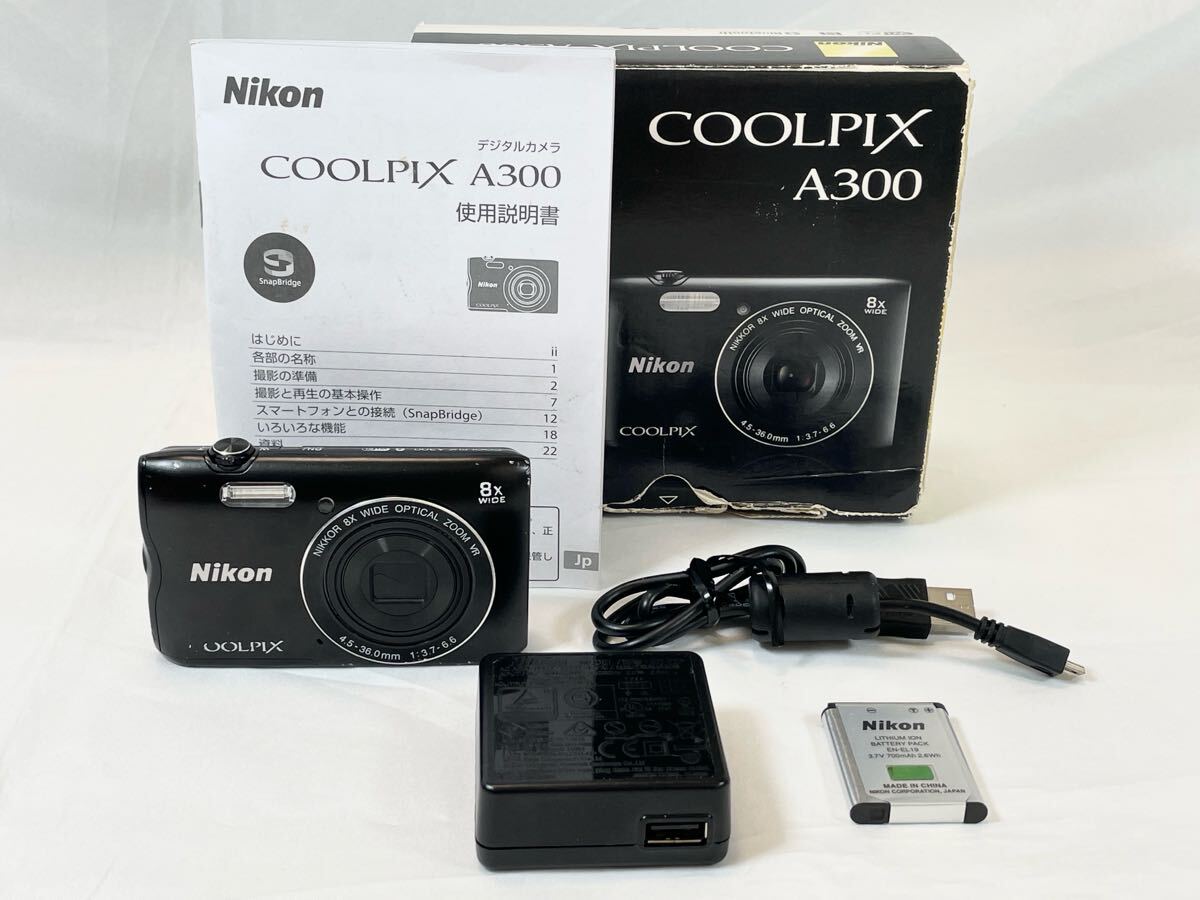 【一部訳あり】Nikon ニコン COOLPIX A300 ブラック COOLPIX ニコン コンデジ Nikon A300 ブラック 中古 Wi-Fi搭載