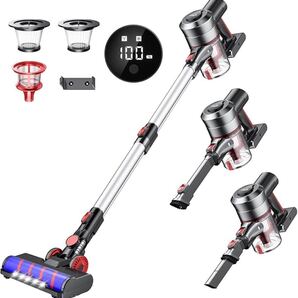 掃除機 コードレス 45000pa超強力吸引&75分連続稼働 LCD液晶ディスプレイ サイクロン スティッククリーナー ハンディクリーナー