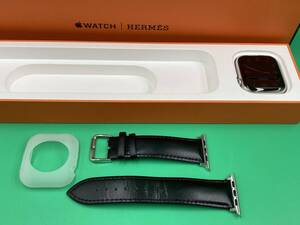 ★美品 Apple Watch Hermes Series9 45mm GPS+Cellular 最大容量98% MRQP3J/A ステンレス セラミック サファイア シルバー 中古 BP5961