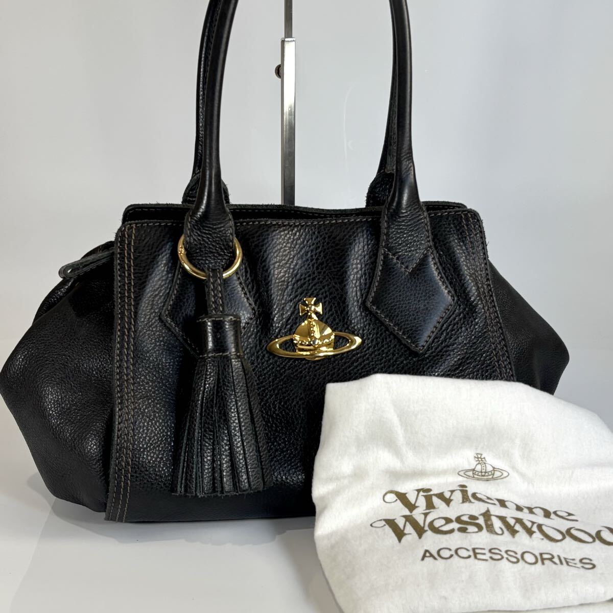 極美品 vivienne westwood   レザー 黒 A4 Yahoo!オークション -「ヴィヴィアンレザーバッグ