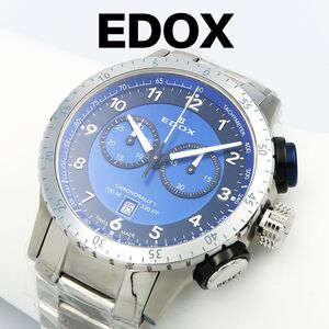 EDOX エドックス 10114 3NBU BU クォーツ クロノラリー 銀青 Chronorally 1