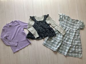 子供 キッズ 女の子 120 まとめ売り 長袖 トップス ワンピース 秋 秋服 冬服 レトロガール リセマイン シーイン