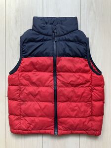 ユニクロ 中綿 ダウン ベスト キッズ 子供 120 男女兼用 男の子 女の子 紺 ネイビー 赤 レッド アウター 111-418967