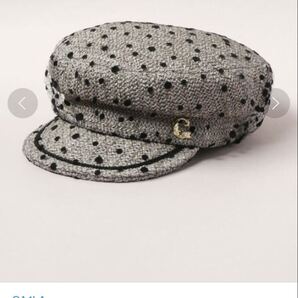 CA4LA NAMI7 ドットチュールキャスケット ストロー グレー