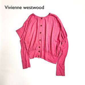 ci35 Vivienne westwood red label 超変形カーディガン 長袖 アシンメトリー U字ネック 左右非対称 ヴィヴィアンウエストウッド