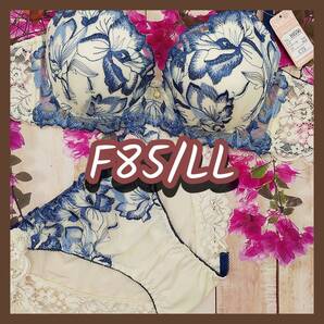 F85026-P F85/LL【新品 インナー レディース ブラ・ショーツセット F85カップ LLサイズ ホワイト・ブルー】