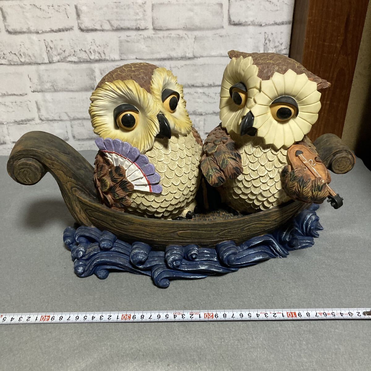 在銘　備前焼　オコゼ置物　木箱付　幅約25㎝　東Y7-0509⭐︎2Fタルオ 在銘 備前焼 オコゼ置物 木箱付 幅約25㎝ 東Y7-0509⭐︎2Fタルオ