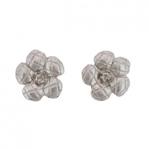 ★最終価格★SALE【5jhb0724】シャネル ピアス ヴィンテージ カメリア メタル シルバー【中古】レディース