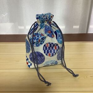 ハンドメイド サークル和柄巾着ポーチ 小物収納 トラベルにも