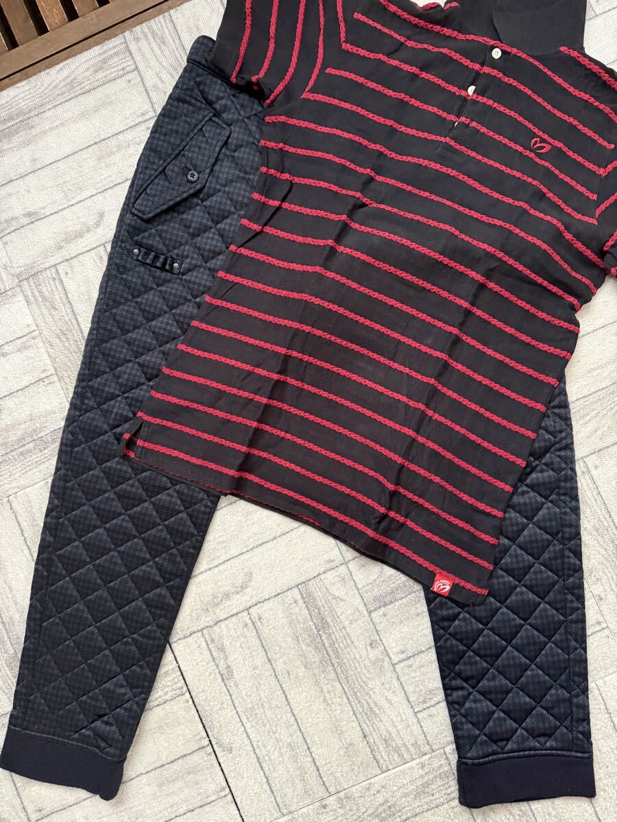 未使用 タグ付き パーリーゲイツ ドビーストレッチ チェックパンツ XL 6 紺 Peストレッチメッシュパンツ ＜ガンクラブチェック柄＞ | PEARLY