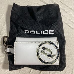 POLICE ポリス パイソン型押 4連キーケース ホワイト 白
