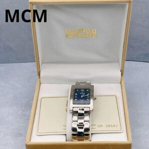【新品電池/デッドストック級】MCM 腕時計 稼動品 ネイビー 美品 箱付き 紺 タグ付き ギャランティカード シルバーステンレス