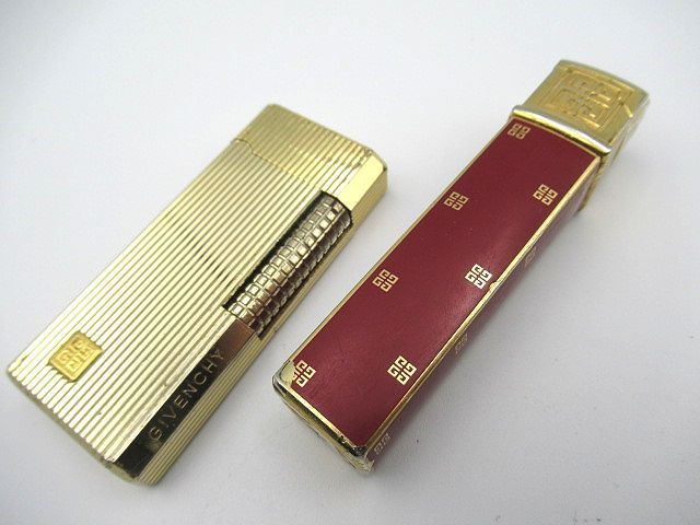 4EM15 GIVENCHY ジバンシイ ライター ゴールド レッド系 ケース付 4EM15 GIVENCHY ジバンシイ ライター ゴールド レッド系 ケース