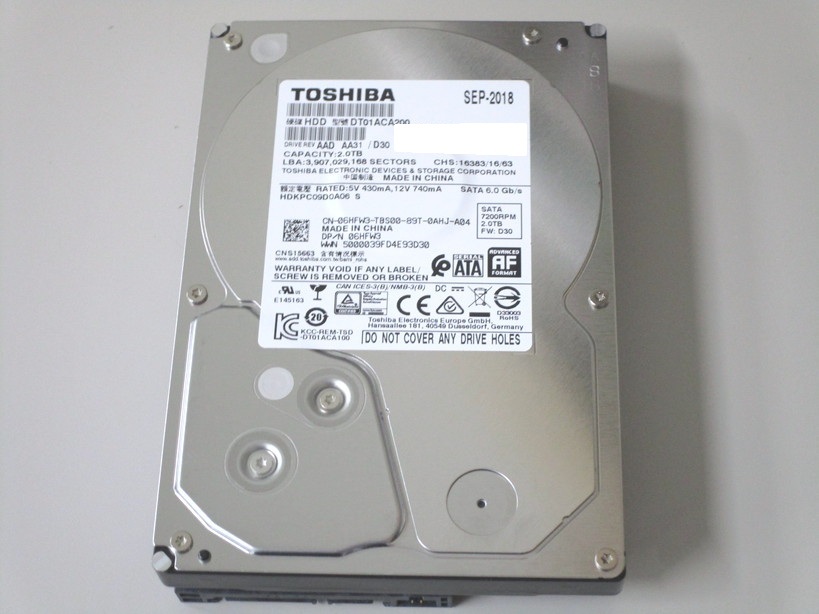 TOSHIBA 2TB/\"3.5 HDD/7200rpm/SATA 新品未開封 Amazon | 東芝 TOSHIBA 3.5インチ 内蔵 HDD [2TB SATA600 5700