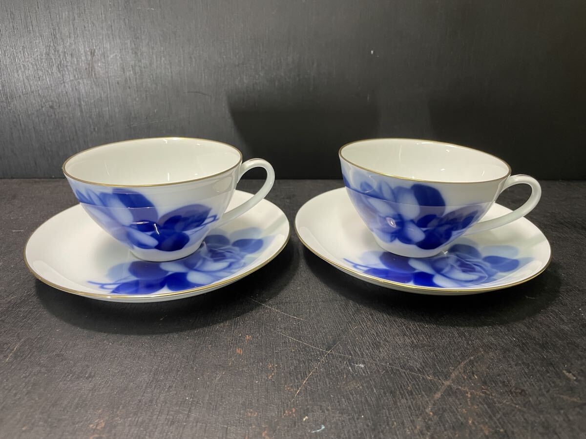 大倉陶園(OKURA) 6枚セット　青い花柄 大倉陶園(OKURA) 6枚セット 青い花柄 食器