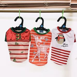 超特価 3枚セット SS A① クリスマス X'mas 犬の服 SSサイズ 首囲:20cm 胴囲:26~32cm 着丈:21cm 標準犬種:チワワ ㈱ナイス企画