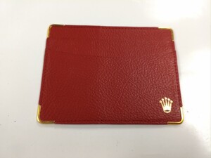 ROLEX ロレックス パスケース 101.60.55 未使用長期保管品 赤 カードケース 年代不明 付属品 純正 送料別 美品