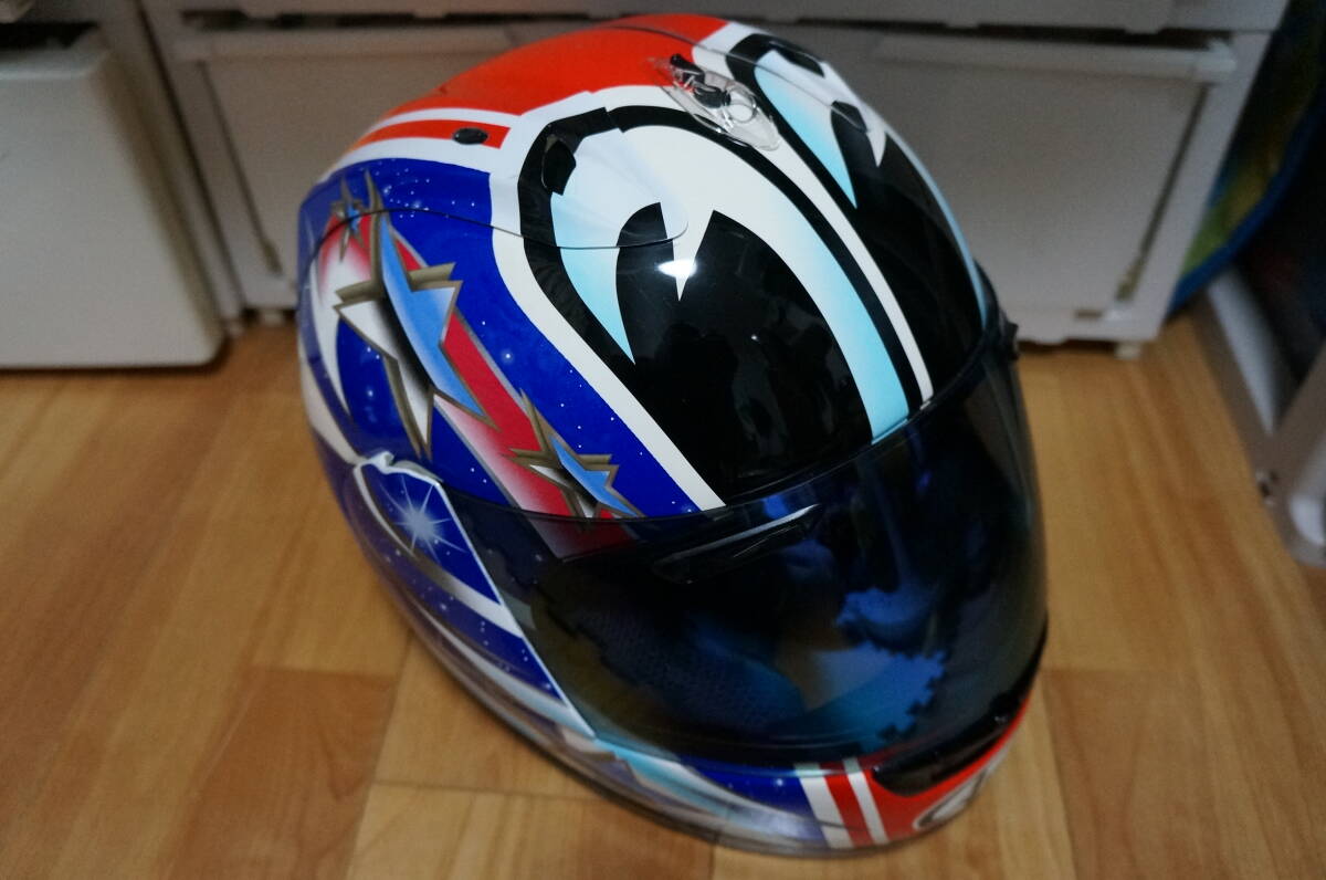 Araiヘルメット RX-7RR３ベース 井筒 仁康 選手 レプリカ 観賞用 希少】Arai アライ RX-7 RR3 RRⅢ 井筒仁康 IZUTSU ヘルメット M