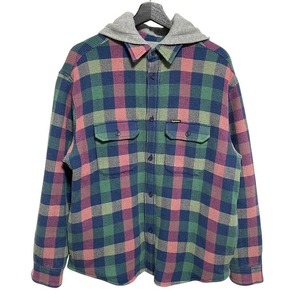 美品 Sサイズ 有名人着用 SUPREME WAFFLE PLAID HOODED SHIRT シュプリーム サーマル チェックシャツ