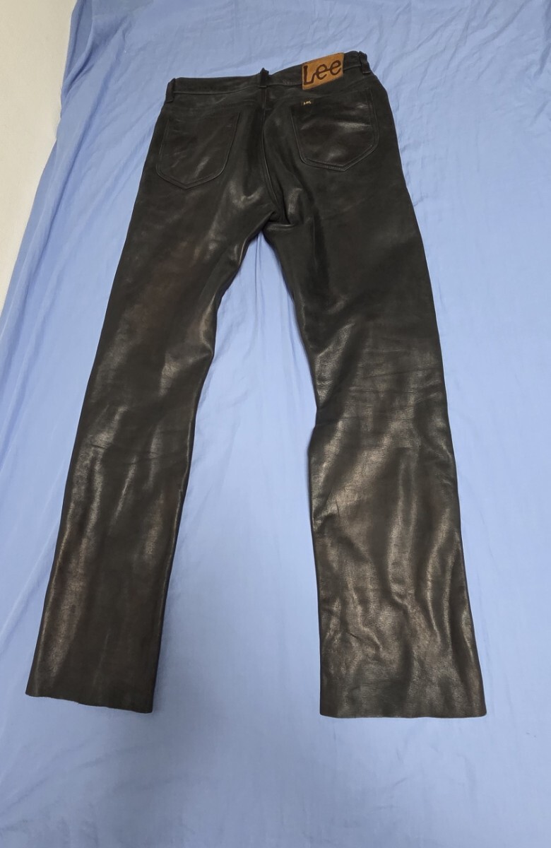 Lee ダークブラウン レザーパンツ W28×L34 Lee ダークブラウン レザーパンツ W28×L34