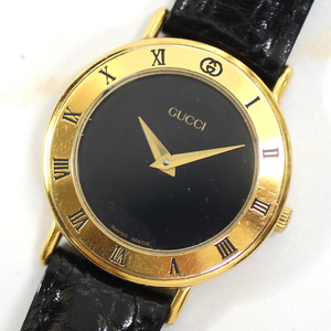 【GUCCI】グッチ クォーツ ローマン ベゼル 3000.2.L ゴールドベゼル クォーツ レディース 腕時計