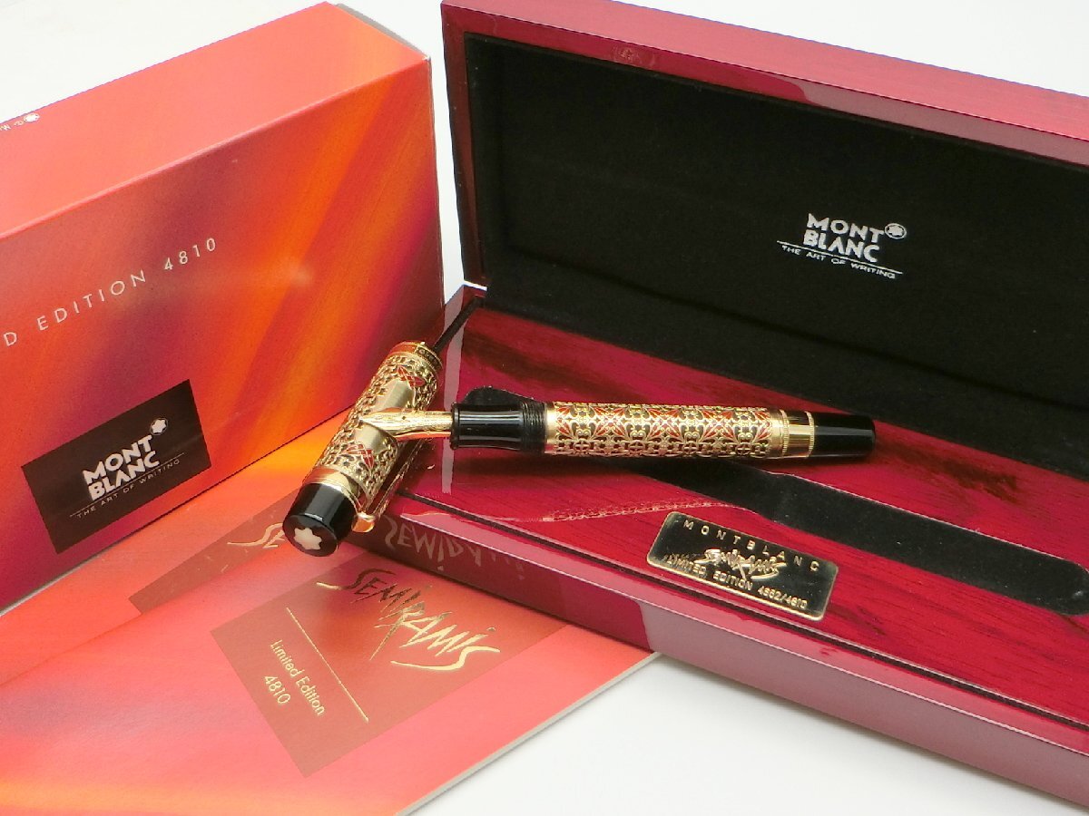 MONTBLANC モンブラン 万年筆 バーガンディ 18K/750 Z) Montblanc 18K 750 Fountain Pen Meisterstück Gold Color | eBay