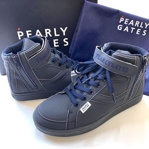 25.0cm PEARLYGATES Pearly Gates 053-1992302 COL. 120 темно-синий туфли для гольфа коробка есть