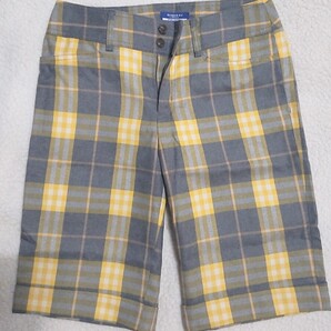 送料無料★バーバリーブルーレーベル★チェック柄ハーフパンツ★グレーチェック★ウール パンツ★裏地付き★秋冬用パンツ★ゴルフ