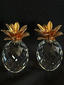 SWAROVSKI スワロフスキー Sサイズ高さ約6センチ パイナップル×2個セット 置物ペーパーウェイト