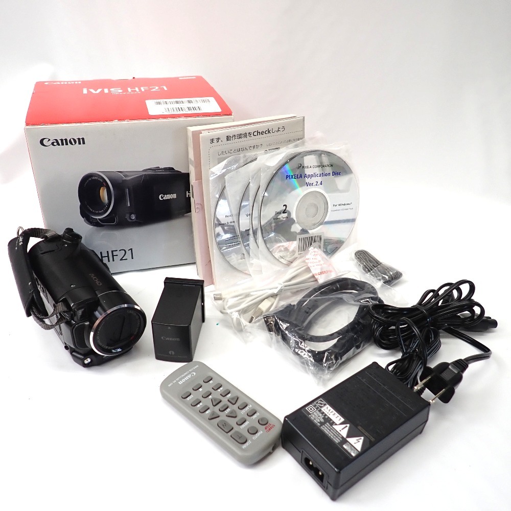 Canon IVIS HF21 ビデオカメラ☆動作確認済☆ Canon キヤノン IVIS HF21 ビデオカメラ 動作確認済 付属品多数