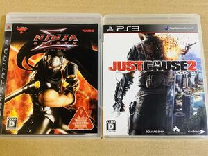 PS3ソフト 2本セット ジャストコーズ2 NINJA GAIDEN Σ ニンジャ ガイデン シグマ /プレイステーション3 (C)