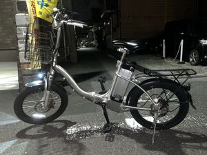 折りたたみ式アルミ製電動アシスト自転車 シルバー モペット