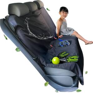 後部座席 シートカバー 折りたたみ型 安全ベルト対応 防水 抗菌 汎用 洗える 軽量 薄型 Chill-Light