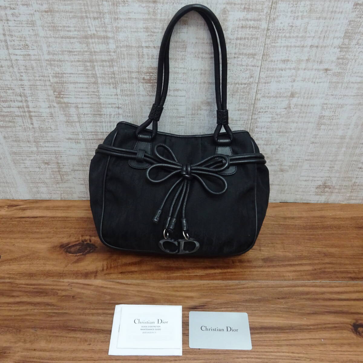 クリスチャンディオール　正規品　トロッター　ハンドバッグ　ブラック クリスチャンディオール トロッター ラブリー ナイロン×レザー