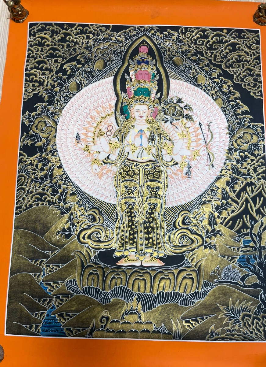 本金使用 チベット密教 十一面観音 千手観音 曼陀羅 手描き 至宝