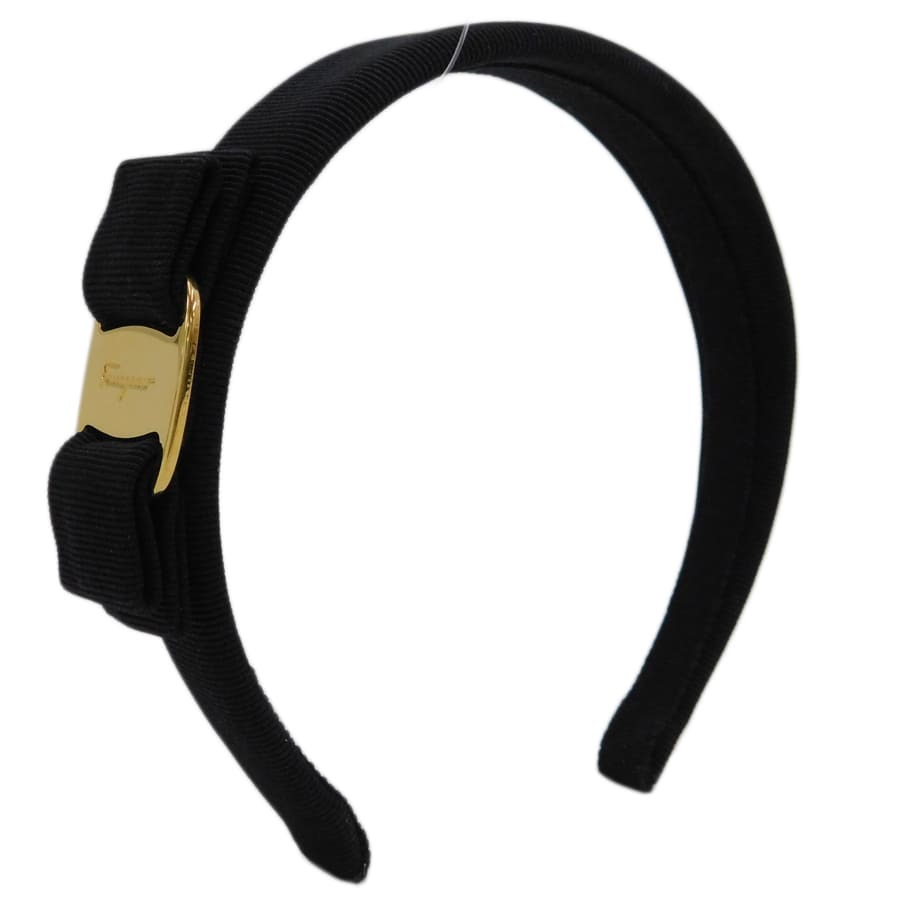 Salvatore Ferragamo ブラック カチューシャ新品未使用 Salvatore Ferragamo フェラガモ FERRAGAMO カチューシャ