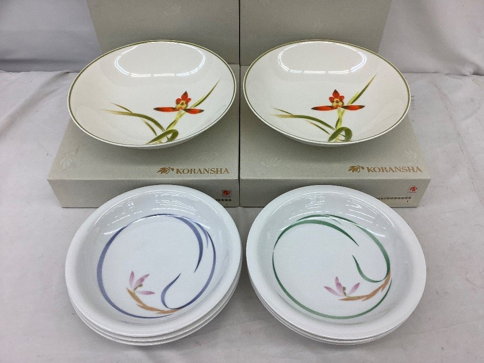 【新品•未使用】 香蘭社　フローレンス　パスタプレート 5枚　フォーク 5本 Yahoo!オークション -「香蘭社 パスタ皿」の落札相場・落札価格