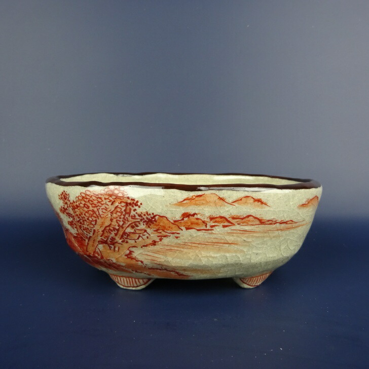 祥山　九谷　楕円　盆栽鉢 盆栽鉢 九谷祥山 楕円鉢 : はニわ株式会社 Yahoo!ショップ