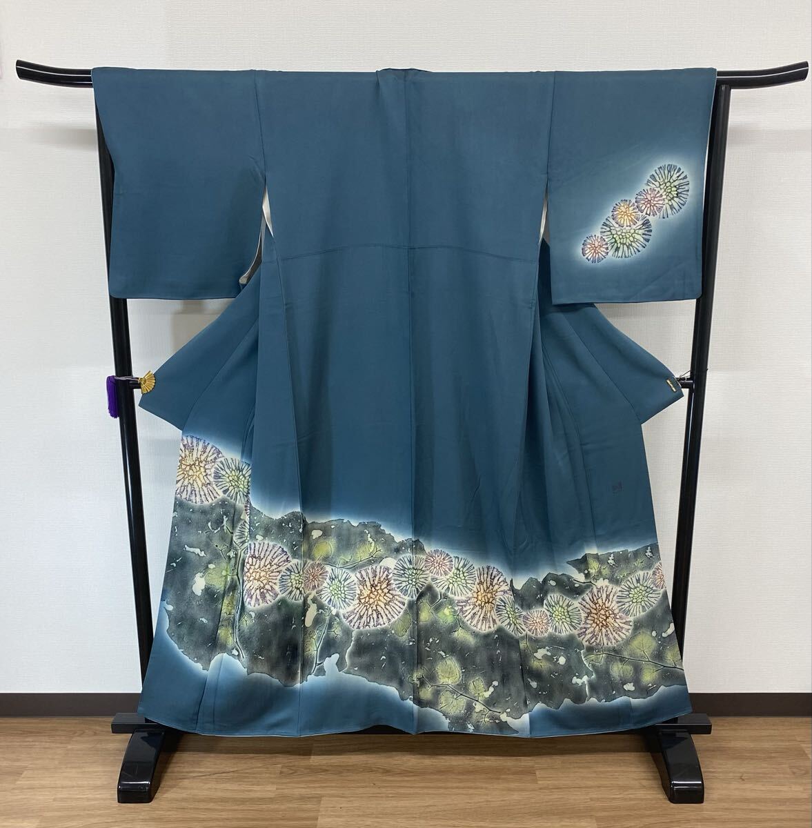 専用帯2355 ●山岡古都 染織美術品 天目織 高級 正絹 全通 袋帯 美品 逸品 山岡古都 天目織 染織美術品 グレー 灰 レース 仕立て