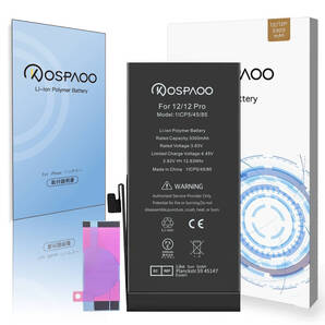 『大容量』For iPhone 12/12Pro バッテリー 単品 交換ビデオ 3300mAh 増量 PSE準拠 Kospaoo/iPower 互換Li-ionBattery 交換修理