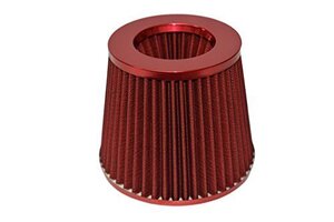 汎用 76mm エア クリーナー フィルター ステンレス メッシュ 車 (レッド)