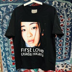宇多田ヒカル ティーシャツ 半袖 メンズ ヴィンテージリプリント L XL 黒 FIRST LOVE 半袖 Tシャツ 夏 新品 お洒落 セット XL 2XL