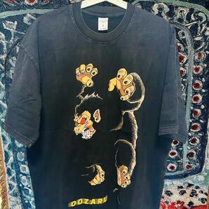 レトロ ドラゴンボール Tシャツ 半袖 ティーシャツ ビンテージ加工 ブラック DRAGON BALL ゴリラ メンズ リプリント ウォッシュ加工