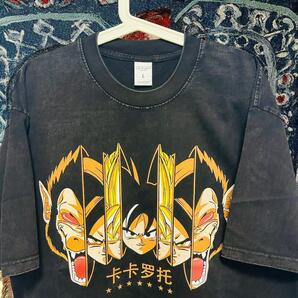 レトロ ドラゴンボール Tシャツ 半袖 ティーシャツ ビンテージ加工 黒 ドラゴンボール 大猿 リプリント メンズ Tシャツ 半袖 夏 L XL