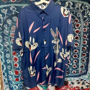 CARTOON NETWORK 柄シャツ 個性的 派手 お洒落 メンズ 新品 バニー BUNNY デザインメンズ 半袖 シャツ 柄シャツ 個性的 L XL