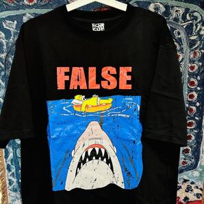 The Simpsons ジョーズ ティーシャツ 半袖 メンズ L XL 黒 FALSE ホーマー アバンギャルド リプリント Tシャツ 半袖 メンズ 黒