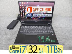 強ゲーミングPC MOUSE 20085P-CML★GTX 2060◆秒速起動core i7第10世代16CPU/ 32GB / 暴速SSD 1TB ★15.6型★Windows11◆Office付◆